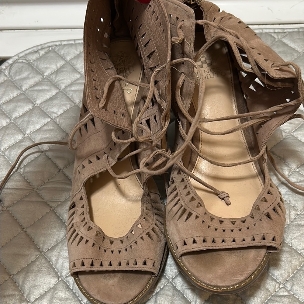 Vince Camuto Tan Cut-Out Sandals